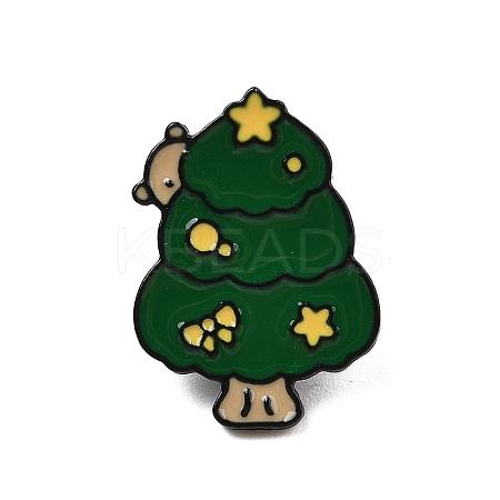 Christmas Theme Zinc Alloy Enamel Pin Brooch for Backpack Clothes JEWE-R003-01EB-10-1