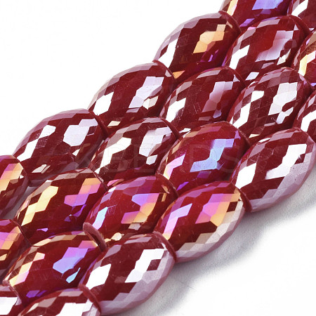 Electroplate Glass Beads Strands EGLA-S194-15A-A14-1