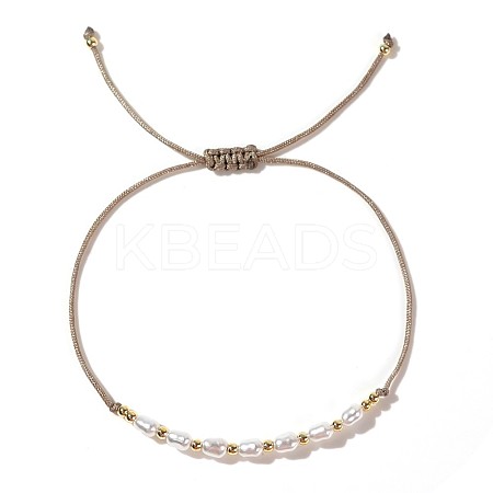 Mother's Day Brass & Plastic Imitation Pearl Beads Braided Bracelets LS-SK3516-15-1