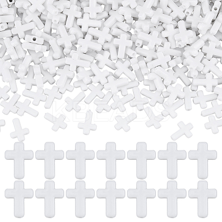 400Pcs Opaque Acrylic Beads SACR-GO0001-01-1
