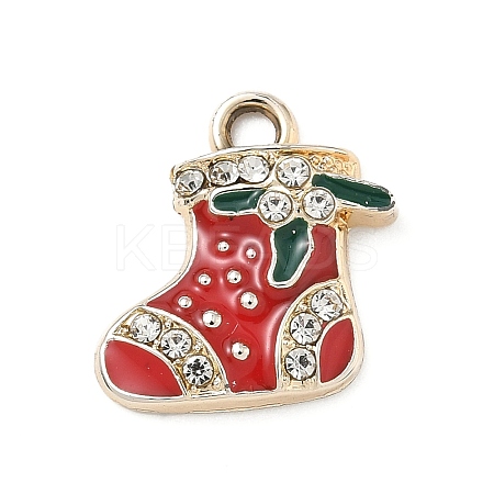 Christmas Themes Alloy Rhinestone Pendants PALLOY-P313-02A-G-1