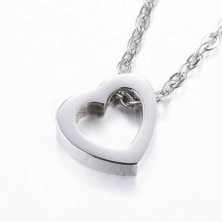 Tarnish Resistant 304 Stainless Steel Pendant Necklaces LS-NJEW-G287-15P-1