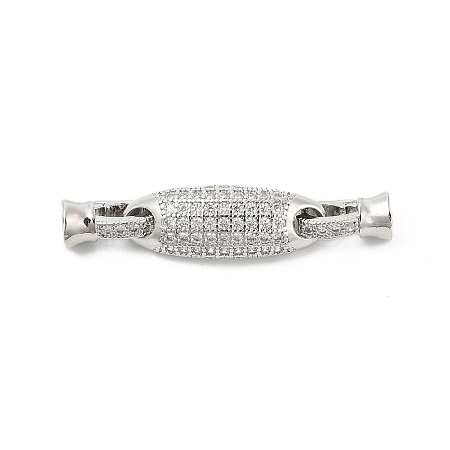 Brass Micro Pave Cubic Zirconia Fold Over Clasps KK-U059-15P-1