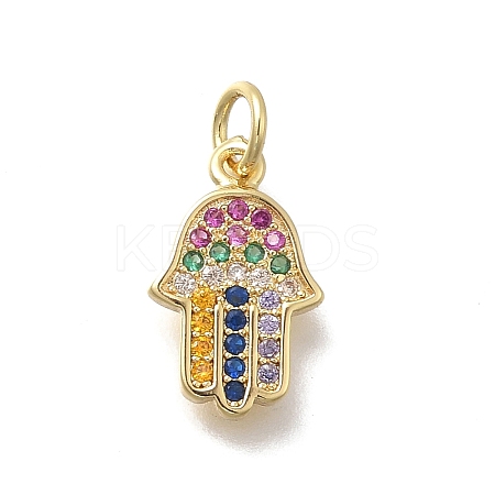Brass Micro Pave Cubic Zirconia Pendants KK-D431-073C-G-1