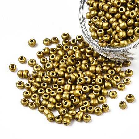8/0 Baking Paint Glass Round Seed Beads SEED-S036-01B-06-1