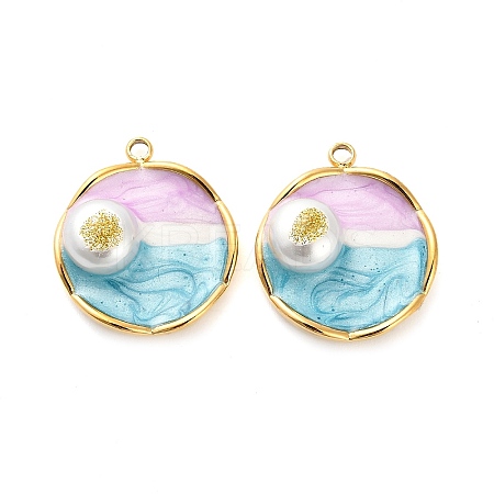 304 Stainless Steel Enamel  Pendants STAS-B084-06G-03-1