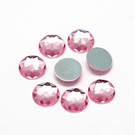 Acrylic Rhinestone Flat Back Cabochons GACR-Q008-8mm-14-1
