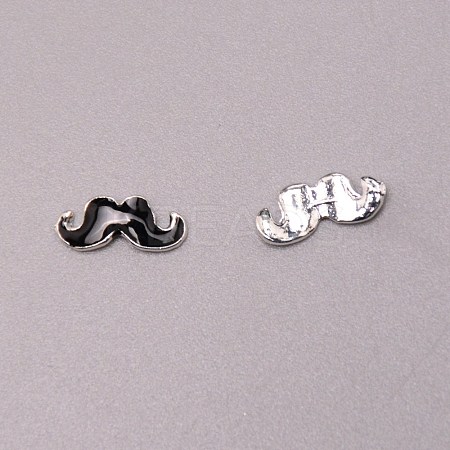 Mustache Zinc Alloy Enamel Cabochons MRMJ-WH0064-35B-1