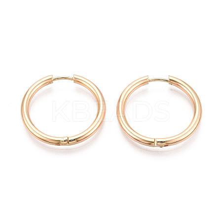 304 Stainless Steel Hoop Earrings EJEW-T048-24E-G-1