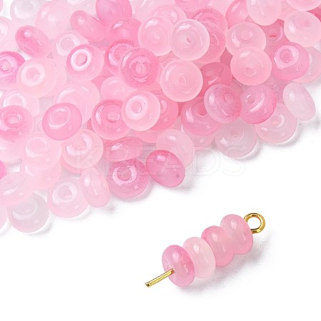 120Pcs 2 Colors Baking Paint Imitation Jade Glass Beads DGLA-FS0001-21A-1