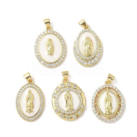 Brass Micro Pave Cubic Zirconia Pendants KK-L239-054G-1