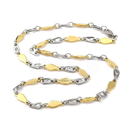 201 Stainless Steel Teardrop Links Chain Necklace NJEW-F22-39R-GP-1