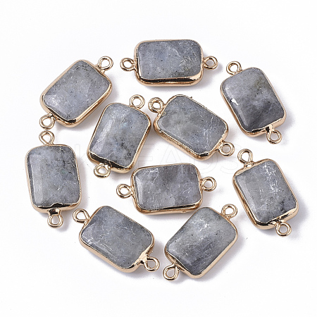 Edge Golden Plated Natural Labradorite Links connectors G-S359-034F-1