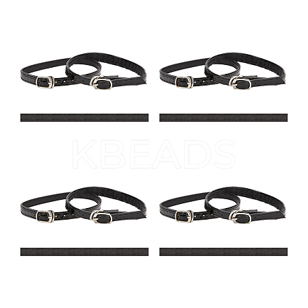 4 Sets Imitation Leather Women's Adjustable Detachable Anti-Loose Shoe Straps for High Heels AJEW-OC0013-18-1