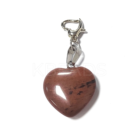 Natural Mahogany Obsidian Pendant Decorations PALLOY-PH01402-02-1