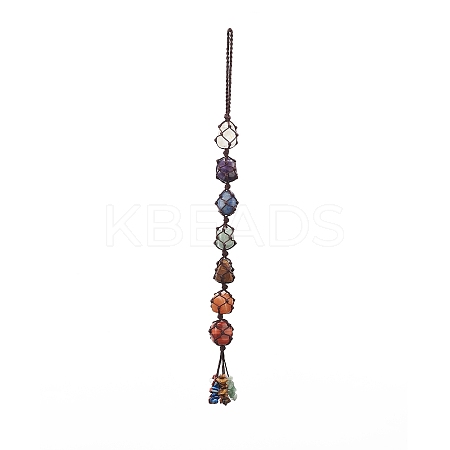7 Chakra Gemstone Hanging Decorations HJEW-JM00805-03-1