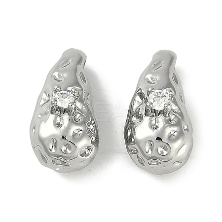 Brass Micro Pave Cubic Zirconia Charms KK-P283-27B-P-1