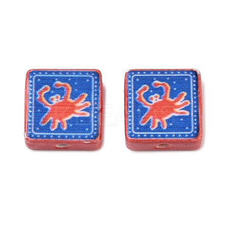 Printed Handmade Porcelain Beads PORC-G016-04L-1