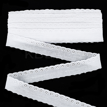 15 Yards Cotton Embroidery Flower Lace Trim DIY-WH0542-34B-1