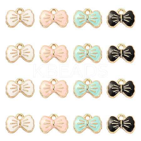 40Pcs 4 Colors Alloy Enamel Pendants ENAM-CJ0002-17-1