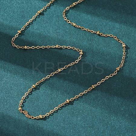PVD Vacuum Plating 304 Stainless Steel Cable Chains Necklaces MAK-L015-41G-1