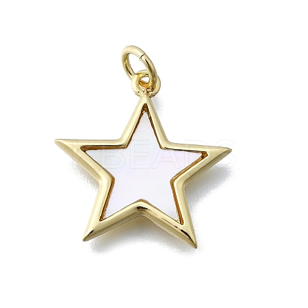 Star Shape Brass Pendants KK-V010-12G-1