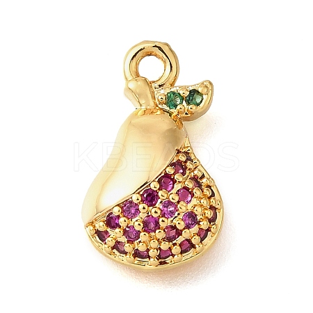 Brass Micro Pave Clear Cubic Zirconia Pendants KK-U065-05F-G-1
