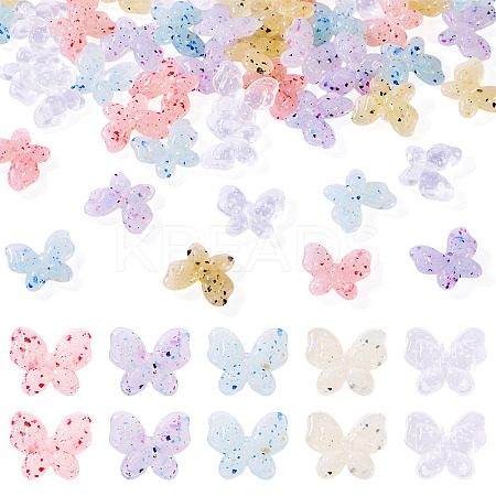 50Pcs 5 Colors Marbled Stone Style Opaque Acrylic Beads OACR-TA0003-64-1