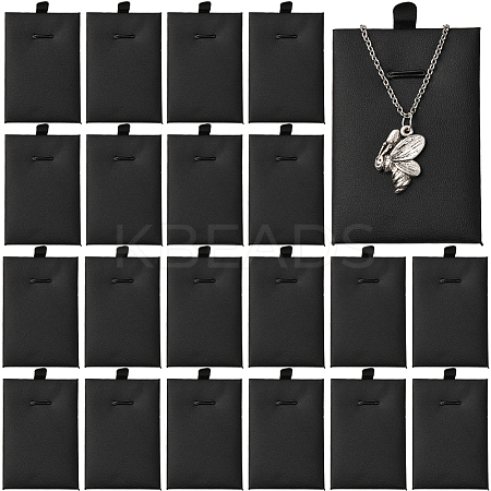 24Pcs PU Leather & Sponge Jewelry Pendant Nceklace Display Cards NDIS-SP0001-03A-01-1