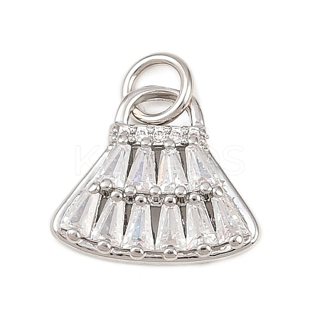 Brass Micro Pave Clear Cubic Zirconia Charms KK-G544-01P-01-1