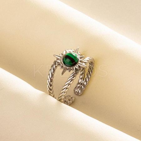 304 Stainless Steel Sun Cuff Rings DM8672-3-1