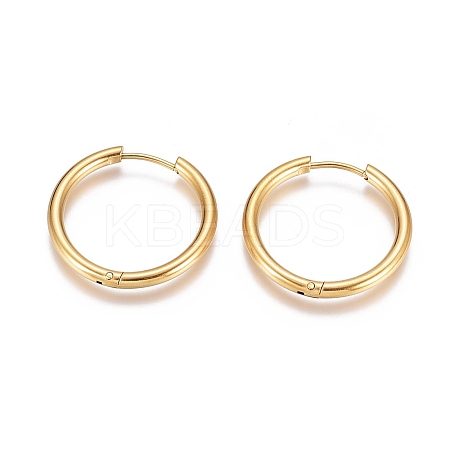 Ion Plating(IP) 304 Stainless Steel Huggie Hoop Earrings LS-EJEW-G272-01-20mm-G-1