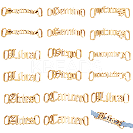 14pcs 7 style Constellations Theme 201 Stainless Steel Shoe Lace Decorations AJEW-PH0011-22-1