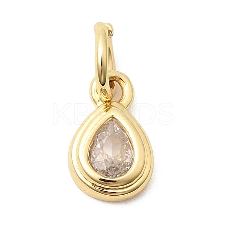 Brass Cubic Zirconia Charms KK-G554-02E-01-1