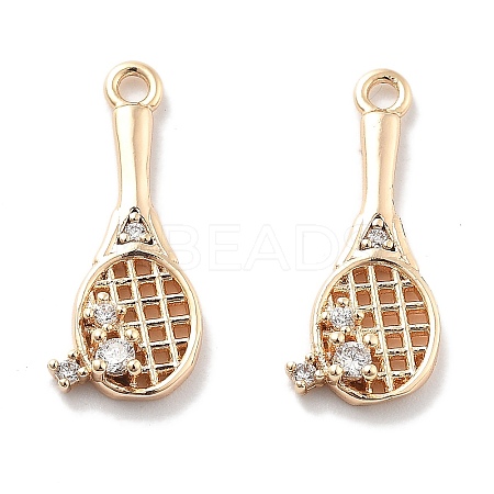 Rack Plating Brass Clear Cubic Zirconia Pendants KK-M102-17G-A-1
