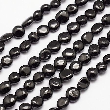 Natural Black Tourmaline Bead Strands X-G-L459-07-1