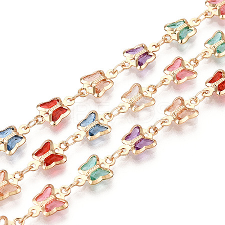 Handmade Brass Butterfly Link Chains CHC-N024-06KCG-1