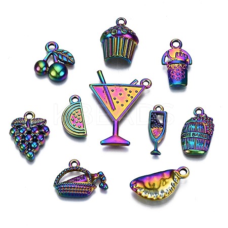 Rainbow Color Alloy Pendants PALLOY-S180-185-NR-1