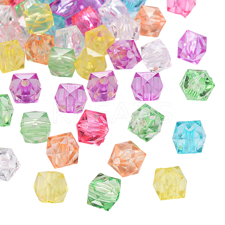 300Pcs Transparent Acrylic Beads ACRP-PA0001-01C-1