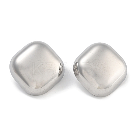 304 Stainless Steel Square Stud Earrings for Women EJEW-U022-07P-1