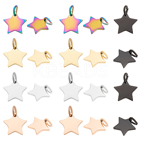 26Pcs 5 Colors 304 Stainless Steel Charms STAS-BC0003-76-1