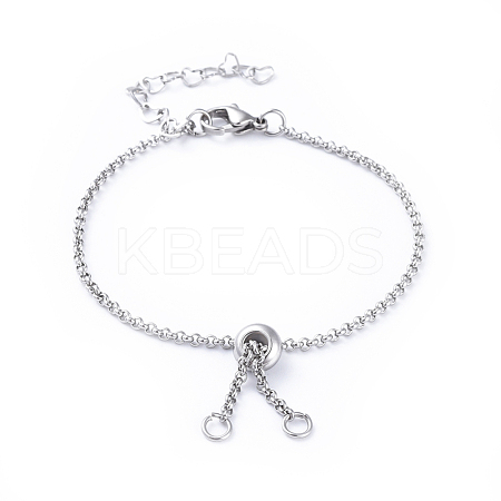 Tarnish Resistant 304 Stainless Steel Rolo Chain Slider Bracelet/Bolo Bracelets Making AJEW-JB00492-1