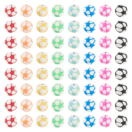 100Pcs Sports Theme Handmade Polymer Clay Beads CLAY-TA0002-16-1