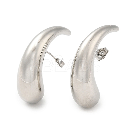 Rack Plating Brass Teardrop Stud Earrings for Women EJEW-D073-01P-1