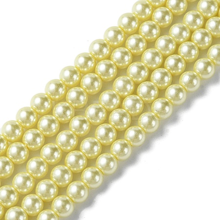 Eco-Friendly Dyed Glass Pearl Round Beads Strands HY-A008-6mm-RB012-1