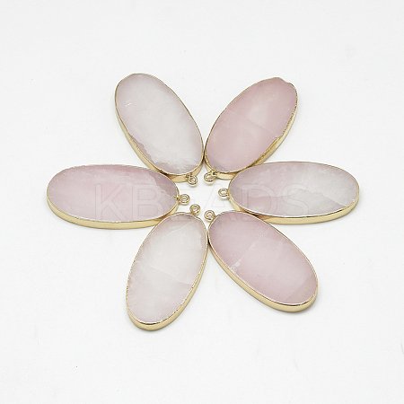 Natural Rose Quartz Big Pendants G-Q983-A06-1