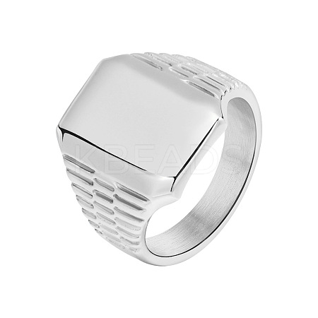 Rectangle 304 Stainless Steel Finger Rings for Men FS-WG80AFC-10-1