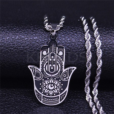 304 Stainless Steel Enamel Necklaces NJEW-Q338-02P-1