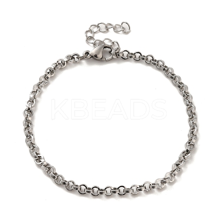 304 Stainless Steel Cable Chain Bracelets BJEW-C079-02P-1