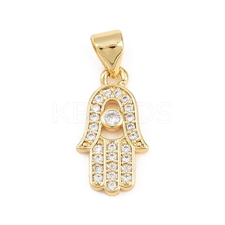 Brass Micro Pave Cubic Zirconia Pendants KK-C162-027G-1
